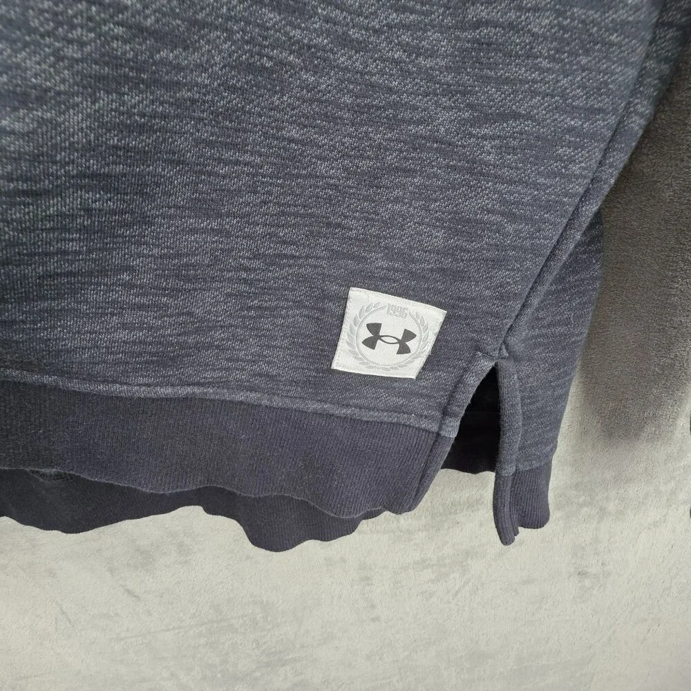 Under Armour Mens M Essential Fleece Heritage Crew Sweatshirt Grey Black 1996 UA